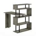 thumbnail image 6 of Furinno Classic L-Shape Computer Desk, Writing Desk with 5-Tier S-Shaped Side Shelves, French Oak/Black, 6 of 6
