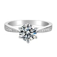 thumbnail image 3 of Anillo de moissanita auténtico con microincrustaciones de diamantes de color D de 1 quilate para hombre y mujer, propuesta de boda en plata esterlina para enviar a su novia, 3 of 4