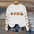 thumbnail image 4 of Heisall Womens Sweatshirts Long Sleeve Round Neck Loose Casual Sporty No Hood Fashion Leaf Print, 4 of 5
