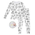thumbnail image 2 of XDZJLR Ensembles pour Filles Enfants Col Rond Manches Longues Haut Pantalon Pyjamas Bricolage Peint à la Main Ensemble Tenue d'Intérieur Manteau Stylé 4-5 Ans, 2 of 6