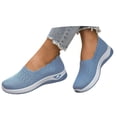 thumbnail image 2 of Women's -on Walking Shoes Casual Loafers Mesh Lightweight Breathable Fashion Running Sneakers(Light Blue,8), 2 of 8