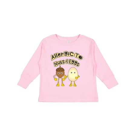 

Inktastic Allergic to Nuts and Eggs Boys or Girls Long Sleeve Toddler T-Shirt