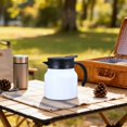 thumbnail image 4 of Mini Thermal Coffee Carafe, 27 Oz Stainless Steel Thermal Carafe for Hot & Cold Beverages, Portable Milk Creamer Container for Coffee Tea Hot Chocolate Dispenser, White, 4 of 5