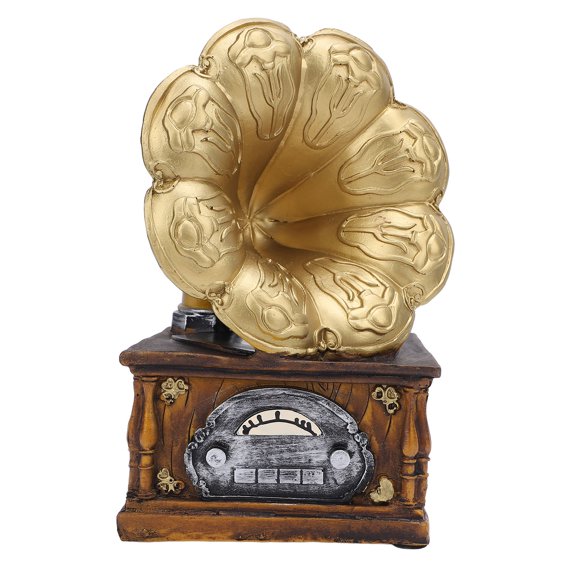 Phonograph Record Player Model, Decorative Prop Resin Elegant Model Phonograph for Shop