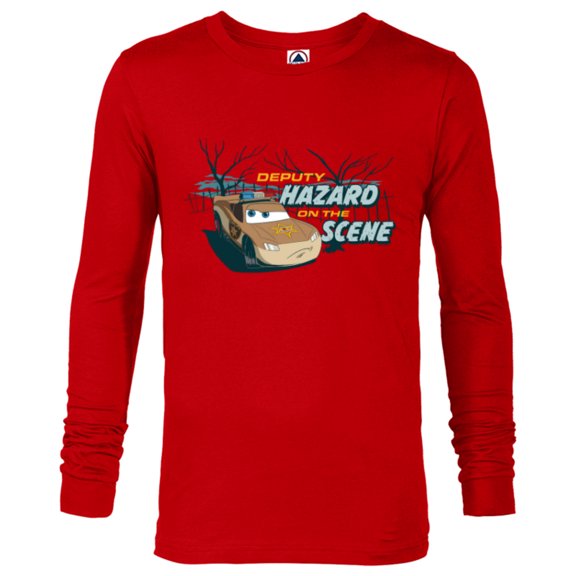 Disney PIXAR Cars on the Road Deputy Hazard on the Scene - Long Sleeve T-Shirt for Men - Customized-New Red