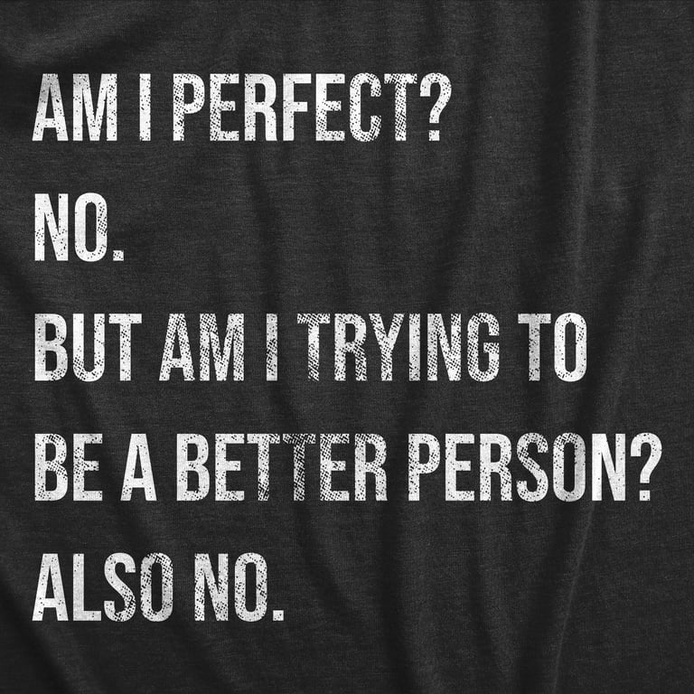 Mens Am I Perfect No T Shirt Funny Sarcastic Graphic T shirts