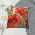 Creowell Hibiscus Throw Pillow Cover Flower Tropical Plants Watercolor