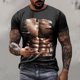 thumbnail image 2 of Camisetas de Manga Larga de los Hombres Casual Muscle Print Graphic Tee, Camiseta de Cuello de Tripulación de Manga Corta para las Vacaciones Diarias, 2 of 9