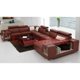 thumbnail image 3 of Linlamlim Italian Genuine Leather Sectional Sofa Futuristic Furniture U Shape Couch Living Room Big Sofas Set with Coffee Table My Lux Decor Round, 3 of 10