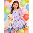 thumbnail image 2 of Aideaone Toddler Girls Dresses Kids Summer Ruffle Sleeve Tie Back Casual Sundress 2-8T, 2 of 7
