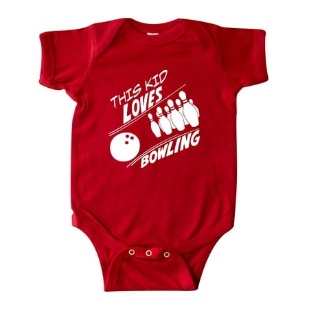 

Inktastic This Kid Loves Bowling Gift Baby Boy or Baby Girl Bodysuit