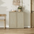 thumbnail image 3 of SICOTAS 30.51"W Modular Rattan Sideboard Buffet Cabinet with Adjustable Shelves & Pop-Up Door, Modern Farmhouse Credenza for Dining Room, Hallway & Foyer, Sand Oak, 3 of 10