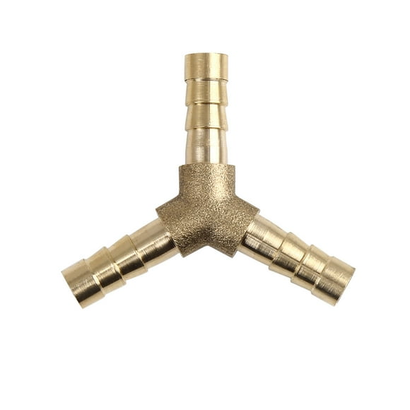 Unique Bargains Brass Hose Barb Fitting Y-Shaped 3 Way Connector for Air Water Gas Oil Pipe