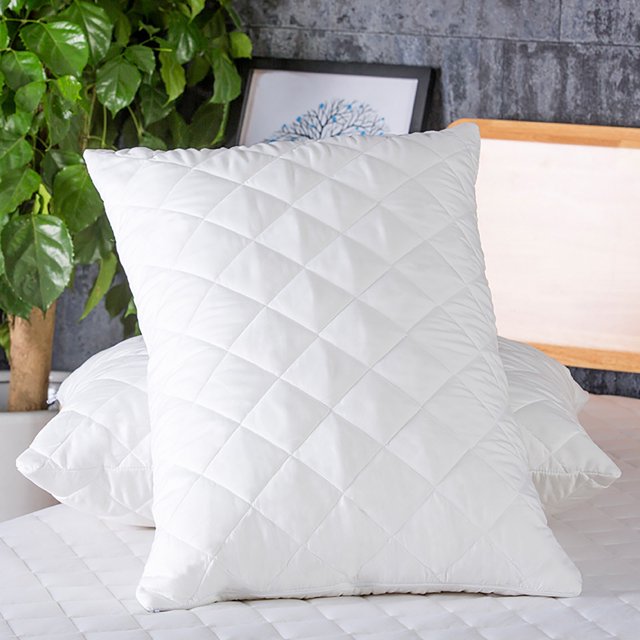 BKER Home Thickened Padded Pillowcase Skin Friendly Soft And Non Allergenic Solid Color Checkered Padded Quilted Latex Pillowcase Protective Cover