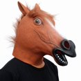 thumbnail image 4 of Masque en Latex Tête d'Animal Cheval (Marron) pour Fête d'Halloween, 4 of 5