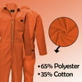 thumbnail image 2 of ACTIVE UNIFORMS Overall Workwear Men Long Sleeve Coveralls (Orange, Medium Tall), 2 of 7