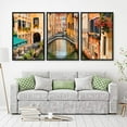 thumbnail image 2 of IDEA4WALL 3 Piece Framed Canvas Wall Art for Living Room, Bedroom Italy City Landscape Canvas Prints for Modern Home Decoration Ready to Hang, 2 of 4