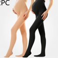 thumbnail image 2 of Lumosvexa Maternity Thermal Sockings 2 Pack Stretchy Soft Over The Belly Skinny Fit Winter Warm Base Maternity Leggings Beige Free Size, 2 of 3