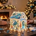 thumbnail image 6 of 3D Christmas House Pearl Art Kit, Lighted DIY Diamond Art Craft with Rhinestones and Pearl Beads, Plastic Tabletop Holiday Decor, by Zovey, 6 of 8