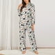 thumbnail image 2 of Balery Black Cat And Snake Conjunto de Pijama con Estampado para Mujer, Conjunto de Dos Piezas con Manga Larga, Ropa de Dormir Suave con Bolsillos, Pijamas Cómodos-X-Large, 2 of 7