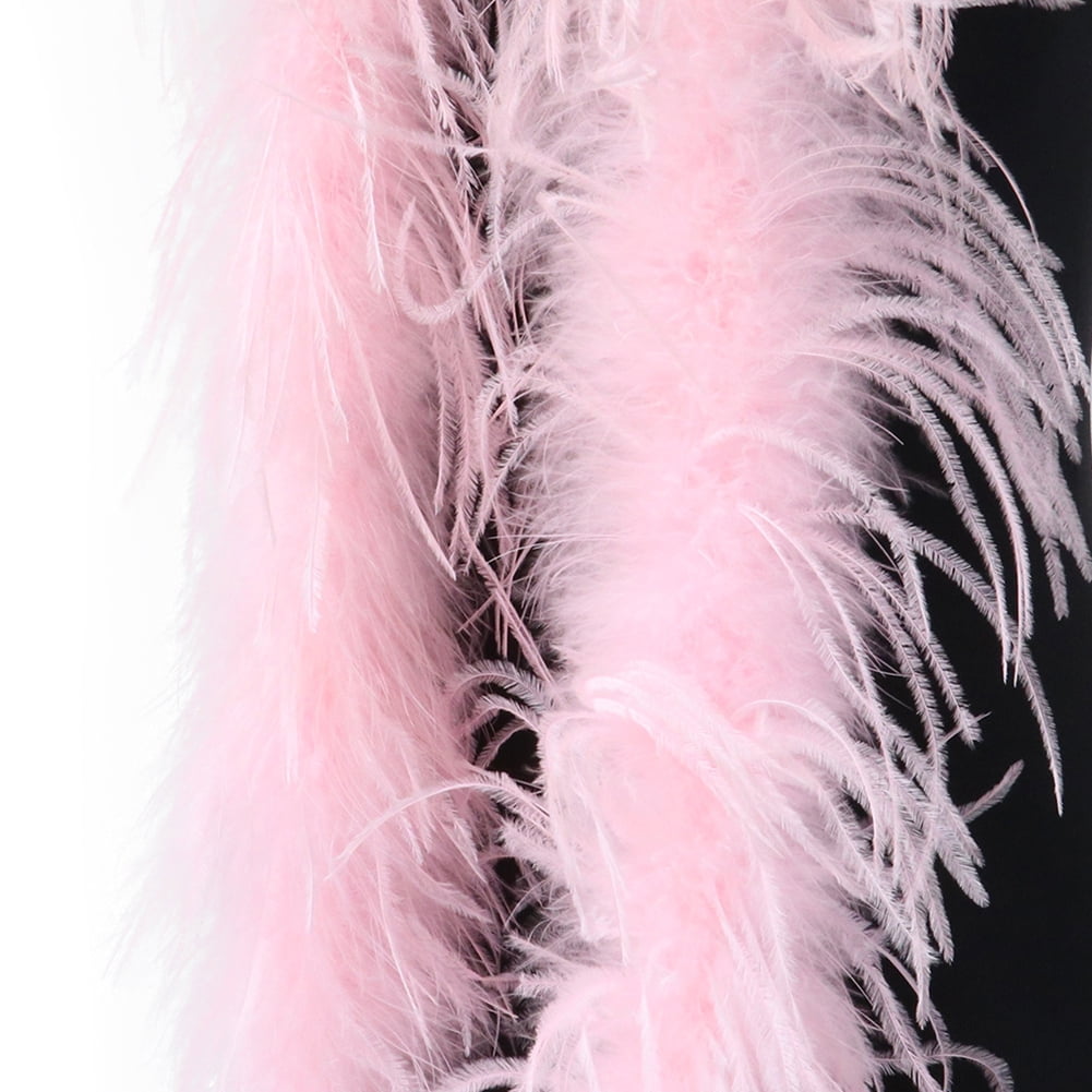 Ostrich Feather Scarf – DIY Craft, Dance, Wedding & Party Costume Accessories, Soft Pink Feathers