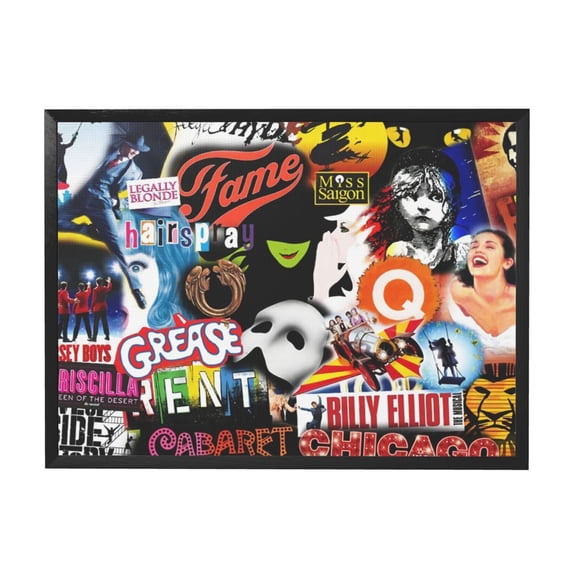 Broadway Musical Collage Black Framed Canvas Wall Art Fashion Decor, 12x16in Wall Decor For Living Room, Bedroom, Office