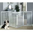 thumbnail image 2 of Unipaws Freestanding Wooden Dog Gate, Foldable Pet Gate with 2PCS Support Feet, Dog Barrier Indoor Pet Gate Panels for Stairs, 36 Inch Tall, 80 Inch Wide, White, 2 of 9