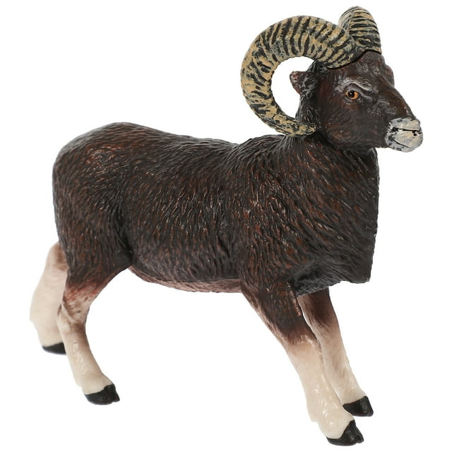 MasteelfCA 1pc Simulation African Wildlife Model Mini Plastic Animal Model Cognitive Toy (Argali)