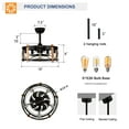 thumbnail image 6 of Tower Fan 20'' Cage Ceiling Fan With Remote Control ,Quiet Motor Fan Light , Indoor Chandelier Ceiling Fan For Bedroom, Living room, Dinning Room, Kids Room--Matte Black (bulbs not included.),Pedes, 6 of 20