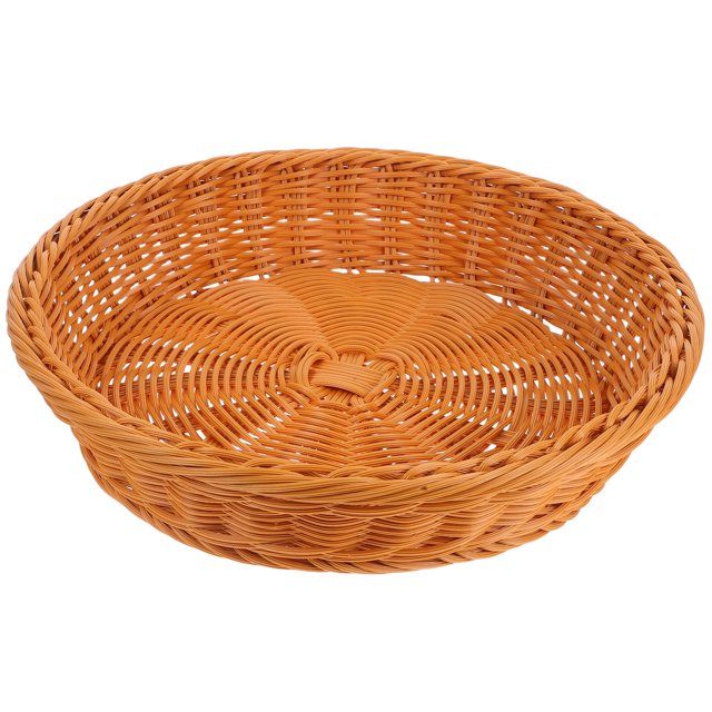 Cesta De Mimbre De Imitación Cesta De Pan De Mimbre Redonda para Servir Cesta De Verduras Tejida A Mano Cesta De Frutas para Cocina Tienda Restaurante Fiesta Al Aire Libre 30 Cm Marrón
