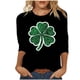 thumbnail image 2 of Tejiojio Women's St. Patrick's Day Print Fashion Top - 3/4 Length Sleeve Round Neck Pullover, 2 of 5