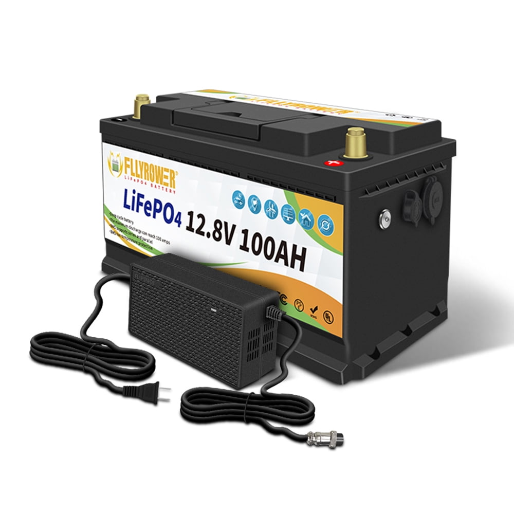 FLLYROWER LiFePO4 12V Vehicle Battery, Top Post for Golf Carts RVs