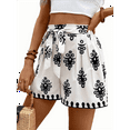 thumbnail image 3 of Women Skort 2025 Casual Summer Flowy Mini SkortKnot Side Elastic Waist Bodycon Print Skort White S, 3 of 7