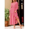 thumbnail image 4 of Vestido PRETTYGARDEN 2025 Maxi Floral de Manga Larga Rosa M, 4 of 8