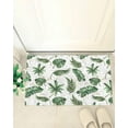 thumbnail image 4 of Shag Bath Rugs Green Monstera Palm Leaves Seamless Plush Soft Fluffy Doormat Floor Carpet,Non-Slip Living Room Bedroom Kitchen Entryway Door Mats Summer Tropical Plant, 4 of 6