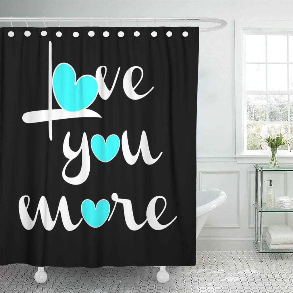 Cynlon Text Love You More White Aqua On Black Heart Bathroom Decor Bath Shower Curtain 66x72 Inch Walmartcom Walmartcom Cynlon Text Love You More White Aqua On Black Heart Bathroom Decor Bath Shower Curtain 66x72 Inch Walmartcom Walmartcom