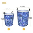 thumbnail image 5 of Round Laundry Basket, Aesthetics of Diamond Color Arrangement Foldable With Handle Waterproof Medium Size, 5 of 8