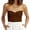 Brown, variant on Womens Tube Tops Summer Twist Knot Front Rib Knit Bandeau Strapless Ribbed Sleeveless Y2K Crop Tank Backless Solid Slim Fit Corset Top, S-3XL