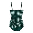 thumbnail image 3 of Women's Retro Polka Dot Tankini Swimsuit Two Pieces Bathing Suit Blouson Tank Tops with Thong Bottoms Swimwear, 3 of 5