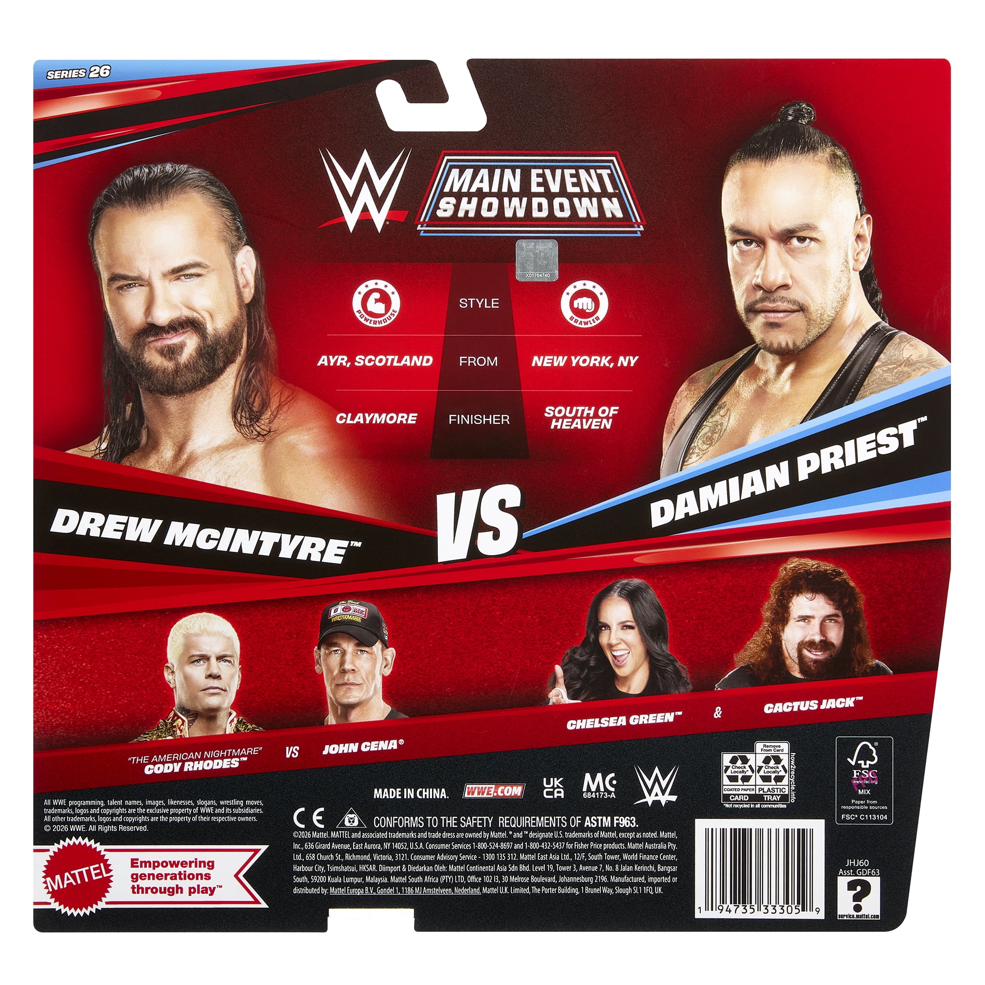 Drew McIntyre & Damian Priest - WWE Main Event 2-Packs 26 Mattel WWE Toy Wrestling Action Figure