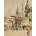 thumbnail image 2 of Abdul Qadir Al-Rassam 12x14 Black Ornate Wood Framed Double Matted Museum Art Print Titled: Title Unknown (1901), 2 of 5