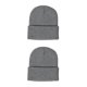 thumbnail image 4 of Sonducket Gorros Beanie Gorros de punto Otoño Invierno Skullcap Manga de moda Ciclismo multifuncional para deportes al aire libre Gris oscuro Gris oscuro 2Conjunto, 4 of 6