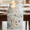 thumbnail image 3 of Watercolor Floral 108 Inch Table Runner, Spring Blooms Botanical Farmhouse Dresser Scarf Cotton & Linen Tablerunner for Dining/Kitchen Island/Holiday Party Décor 13" x 108", 3 of 9