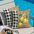 thumbnail image 2 of Throw Pillow Covers, Summer Lemons Decorative Throw Pillow Covers 20x20 Inch, Botanical Fruit Branch Check Wooden Grain Square Linen Pillow Cases for Couch/Living Room/Sofa, 2 of 9