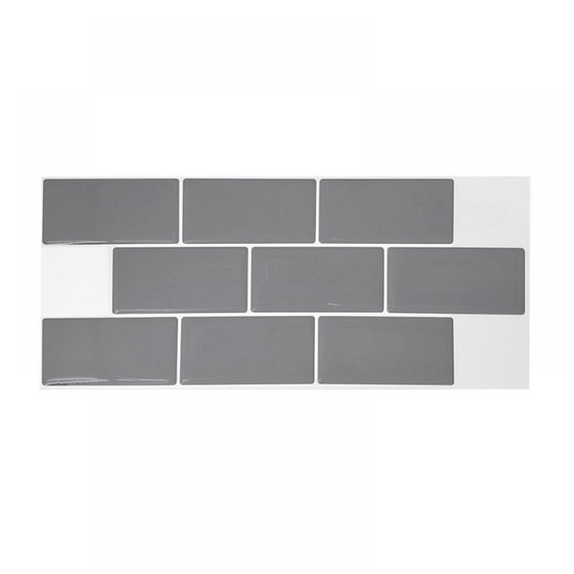1 Sheet Peel and Stick Kitchen Backsplash Tile Stickers Self Adhesive Stick on Subway Tile 12" x 5" Bathroom Splashback Water Heat Resistant 3D Wall Tiles