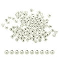 thumbnail image 1 of Uxcell 4mm cuentas espaciadoras llenas de plata para hacer joyas, paquete de 100 cuentas redondas de metal, 1 of 7