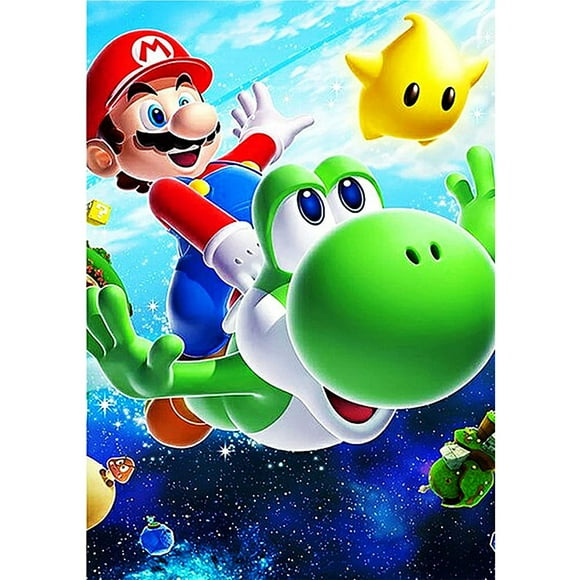 Super Mario 5D Diamond Painting Kit for Adult (30x40cm), DIY Full Rhinestone Diamond Painting Set for Kids, Round Stone Diamond Art for Home/Decor/Christmas