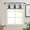 thumbnail image 7 of Christmas Tree Kitchen Curtains and Valances Set, Red Hat Winter Snowflake Gift Snowman Rod Pocket Window Valance 18 Inch Window Curtain Panels for Living Room Bedroom Laundry, 27.5x24in, 3 Pieces, 7 of 7