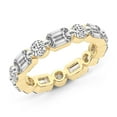 thumbnail image 3 of Round & Emerald Shape Lab Grown Diamond Allie Eternity Ring For Women | 5 Carat IGI Certified 14K Yellow Gold | FG-VS Quality Friendly Diamonds Eternity Ring Size 9, 3 of 4