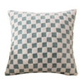 thumbnail image 2 of Throw Pillow Plushs Pillow Country Style Checkered Plush Sofa Cushion Soft Cotton Linen Cushion in Multi-Colors for Sofa,Bedroom,Living Room,Car 17.71x17.71 Inches, 2 of 7